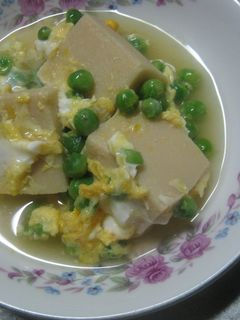 えんどう豆高野豆腐の卵とじ-レシピのメイン写真