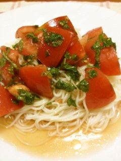 トマト・大葉で☆さっぱりぶっかけそうめん-レシピのメイン写真