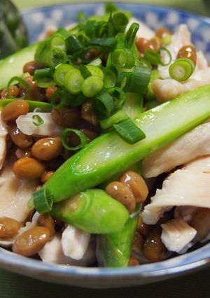鶏ササミとアスパラの納豆和え-レシピのメイン写真