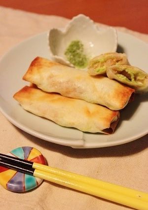 パスカルのそら豆と海老の焼き春巻き-レシピのメイン写真