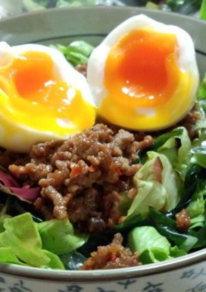 しゃきしゃきレタスの肉味噌丼-レシピのメイン写真