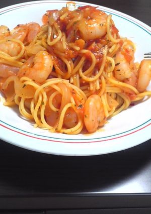 プリプリ海老とバジルの完熟トマトパスタ-レシピのメイン写真