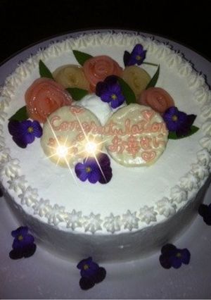 結婚祝い。お花のケーキ！-レシピのメイン写真