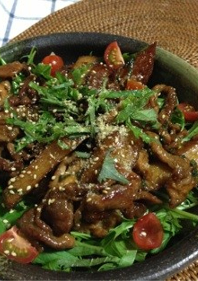 豚こま肉とさつま揚げ☆甘辛黒酢照焼き-レシピのメイン写真