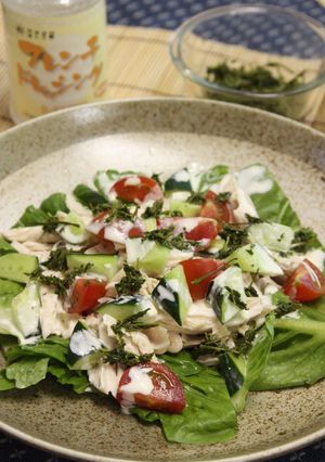鶏ささみのお茶の葉サラダ-レシピのメイン写真