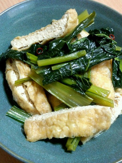 簡単!小松菜と揚げの煮物-レシピのメイン写真