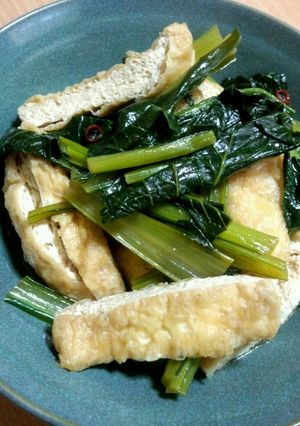 簡単!小松菜と揚げの煮物-レシピのメイン写真