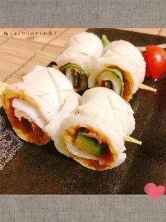 ✿梅とキュウリのちくわ巻き✿-レシピのメイン写真
