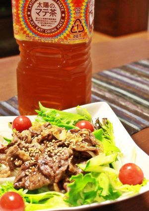 マテ茶に牛肉サラダ丼-レシピのメイン写真