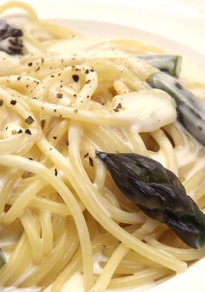 アスパラとタマネギのクリームパスタ-レシピのメイン写真