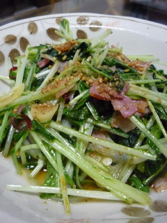 水菜のにんにく炒め-レシピのメイン写真