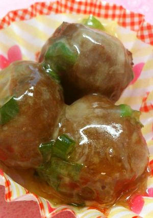 お弁当に☆市販のミートボール+ネギチー-レシピのメイン写真