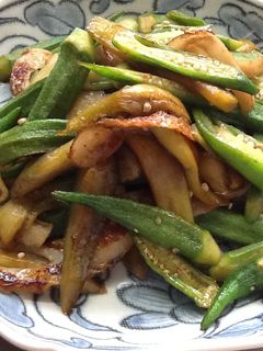 茄子とオクラとちくわの照り焼き-レシピのメイン写真