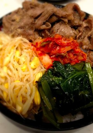小松菜で！牛薄切り肉簡単ビビンバ-レシピのメイン写真