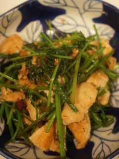 栄養満点!ささみと人参葉の甘辛炒め-レシピのメイン写真