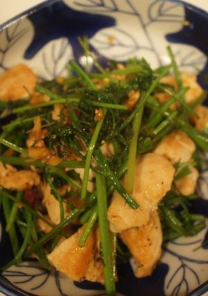 栄養満点！ささみと人参葉の甘辛炒め-レシピのメイン写真