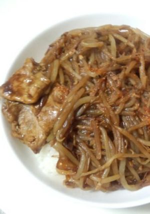 超簡単！カレー豚もやし丼-レシピのメイン写真