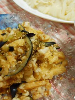 素麺の薬味に☆茄子きつねたぬきのゴマ炒め-レシピのメイン写真