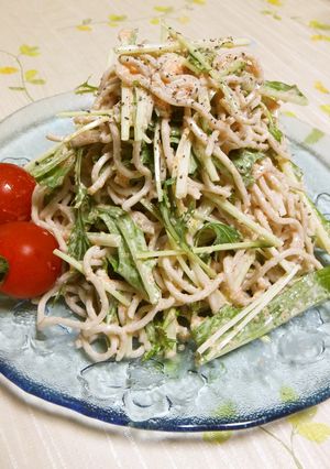 水菜シャキシャキ♪明太子マヨそば-レシピのメイン写真