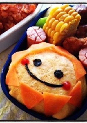 夏のキャラ弁♡簡単おひさまオムライス♡-レシピのメイン写真