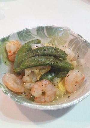 スナップエンドウとえびの蒸し煮-レシピのメイン写真