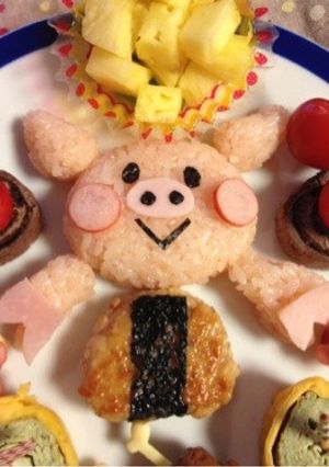 キャラ弁に☆鮭フレークで可愛いブタちゃん-レシピのメイン写真