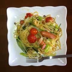 簡単味付け！野菜たっぷりペペロンチーノ！-レシピのメイン写真
