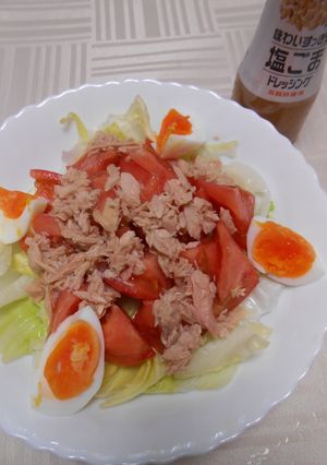 トマトとツナと茹で卵のサラダ-レシピのメイン写真