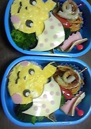 ピカチュウのお弁当♪ 梅雨時に傘も^^-レシピのメイン写真