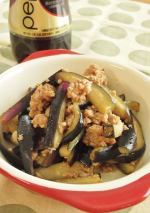 レンジで簡単！茄子のコチュマヨひき肉和え-レシピのメイン写真