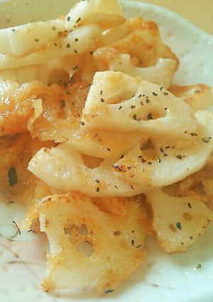 カリカリとトロトロ？れんこんのチーズ焼き-レシピのメイン写真