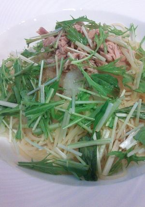 水菜とツナの大根おろしパスタ-レシピのメイン写真
