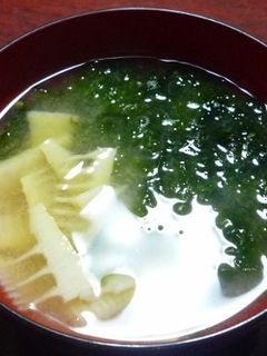 淡竹(はちく)とあおさの味噌汁-レシピのメイン写真