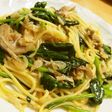 干しエビとほうれん草のペペロンチーノ