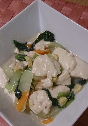 野菜いっぱい！豆腐とあさりの炒めもの-レシピのメイン写真