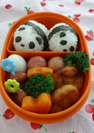 チビパンダおにぎり　幼稚園用キャラ弁-レシピのメイン写真