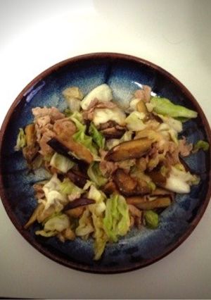 豚ロースと茄子のネギ塩バジル炒め-レシピのメイン写真