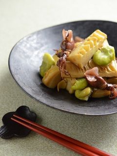 簡単!筍とほたるいか、空豆のにんにく炒め-レシピのメイン写真