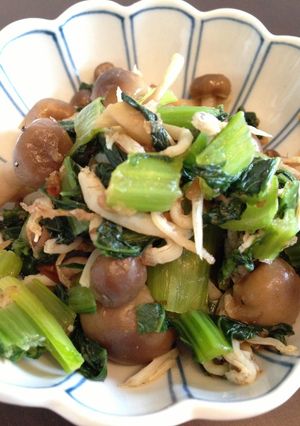 我が家の常備菜♩小松菜としらすの炒め物-レシピのメイン写真