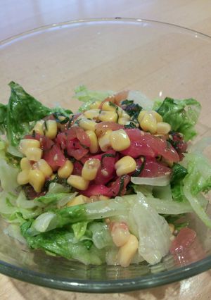 夏野菜トリコロールドレッシングサラダ-レシピのメイン写真