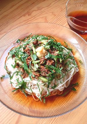 いわし缶ときゅうりで☆簡単ぶっかけ素麺-レシピのメイン写真