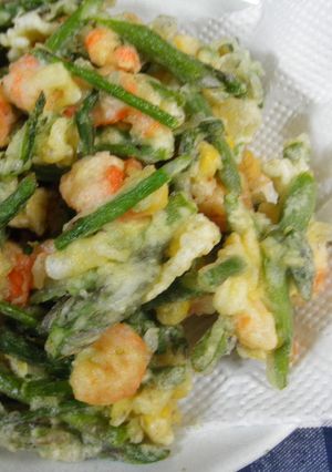 アスパラ、えび、コーンのかき揚げ-レシピのメイン写真