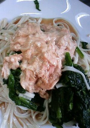 ホウレン草とツナのオイマヨ冷しうどん-レシピのメイン写真