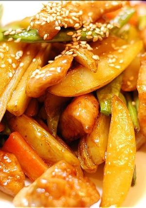 鶏胸肉と新じゃがの甘辛オイスター炒め-レシピのメイン写真