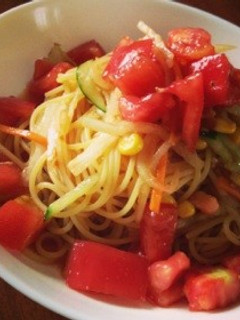 夏にぴったり♡ トマトの冷製パスタ-レシピのメイン写真
