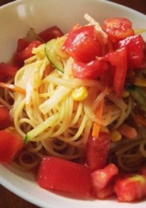 夏にぴったり♡ トマトの冷製パスタ-レシピのメイン写真