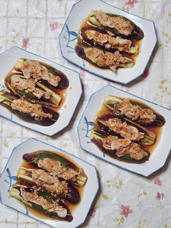 茄子の豚バラ肉挟み蒸し-レシピのメイン写真