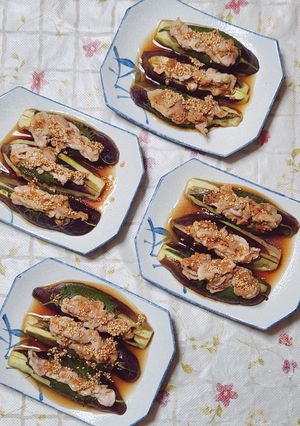 茄子の豚バラ肉挟み蒸し-レシピのメイン写真