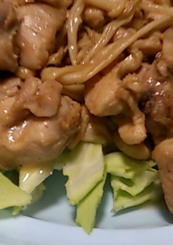 鶏肉とえのきのﾊﾞﾀｰ醤油炒め-レシピのメイン写真