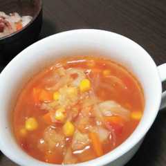 รูปของ 夏!トマト!素材で勝負♡ヘルシー♡スープ